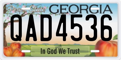 GA license plate QAD4536
