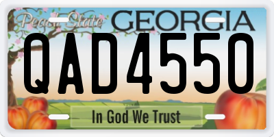 GA license plate QAD4550