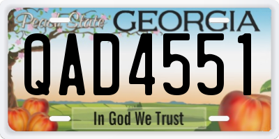 GA license plate QAD4551