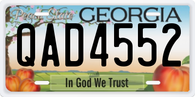 GA license plate QAD4552