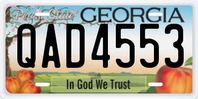 GA license plate QAD4553
