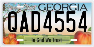 GA license plate QAD4554