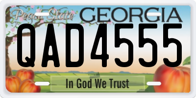 GA license plate QAD4555
