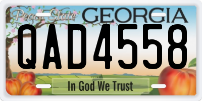 GA license plate QAD4558