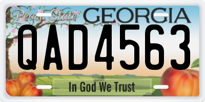 GA license plate QAD4563