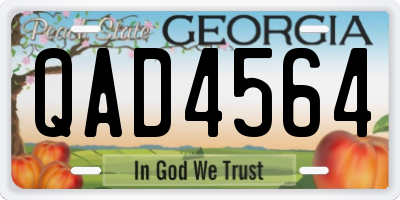 GA license plate QAD4564