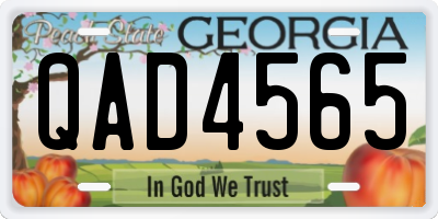 GA license plate QAD4565