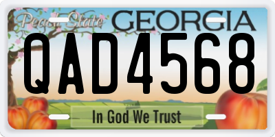 GA license plate QAD4568