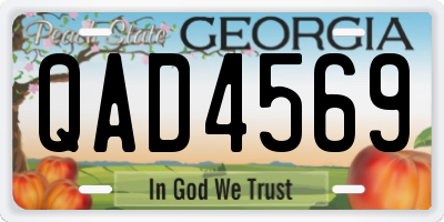 GA license plate QAD4569