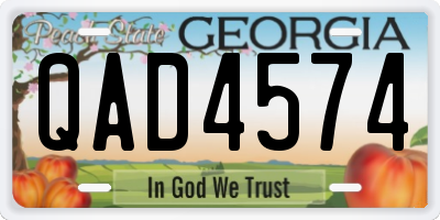 GA license plate QAD4574