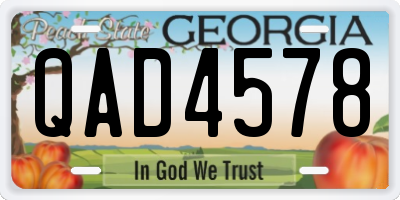 GA license plate QAD4578