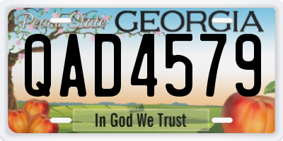 GA license plate QAD4579