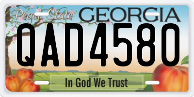 GA license plate QAD4580