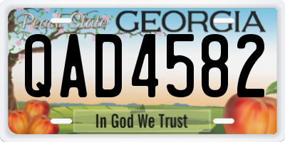 GA license plate QAD4582