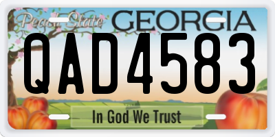 GA license plate QAD4583
