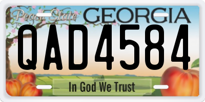 GA license plate QAD4584