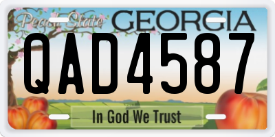 GA license plate QAD4587