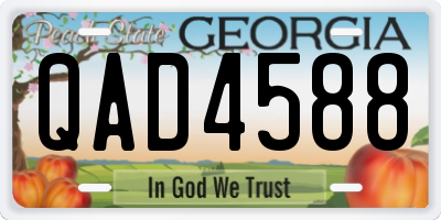 GA license plate QAD4588