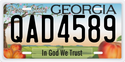 GA license plate QAD4589