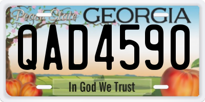 GA license plate QAD4590