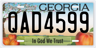 GA license plate QAD4599