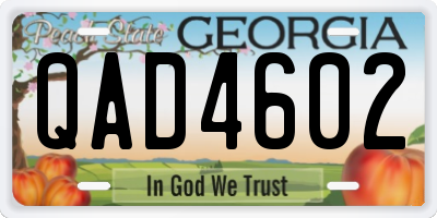 GA license plate QAD4602