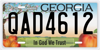 GA license plate QAD4612