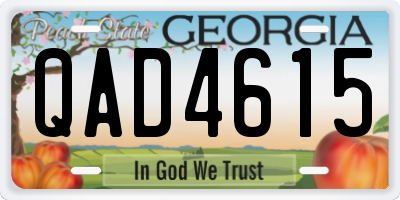 GA license plate QAD4615
