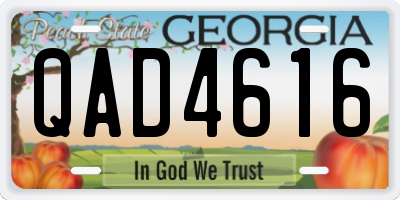 GA license plate QAD4616