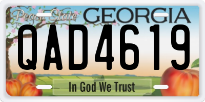 GA license plate QAD4619