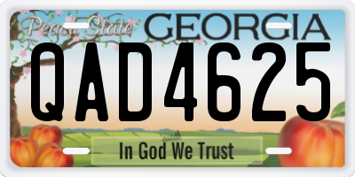 GA license plate QAD4625