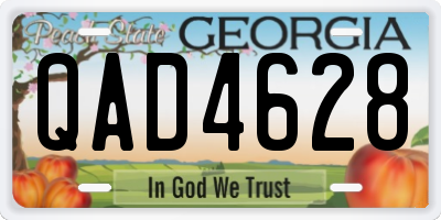 GA license plate QAD4628