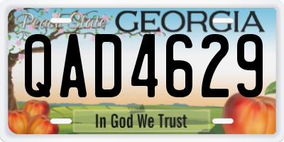 GA license plate QAD4629