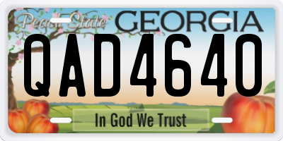 GA license plate QAD4640