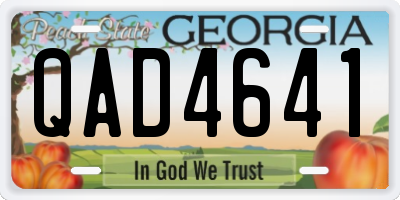 GA license plate QAD4641