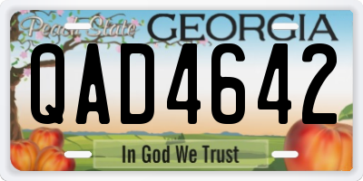 GA license plate QAD4642