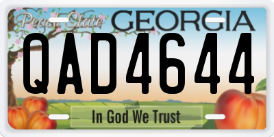 GA license plate QAD4644