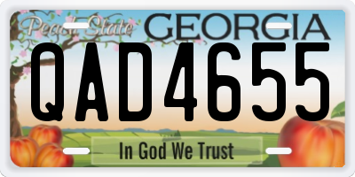 GA license plate QAD4655