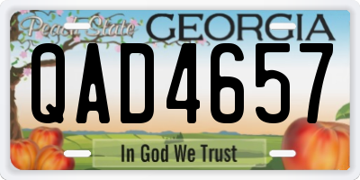GA license plate QAD4657