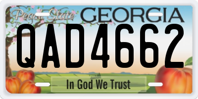 GA license plate QAD4662