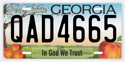 GA license plate QAD4665