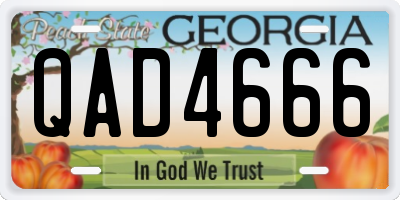 GA license plate QAD4666