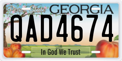 GA license plate QAD4674