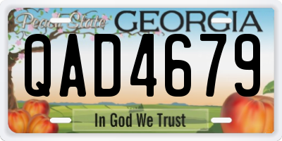 GA license plate QAD4679