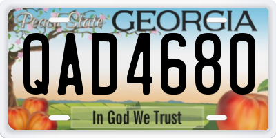 GA license plate QAD4680