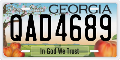 GA license plate QAD4689