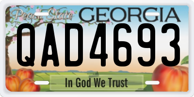 GA license plate QAD4693
