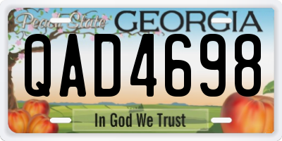 GA license plate QAD4698