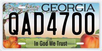 GA license plate QAD4700