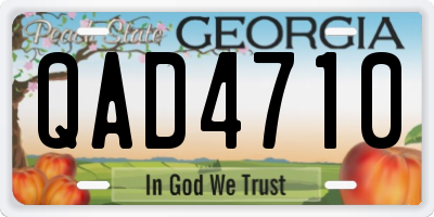 GA license plate QAD4710